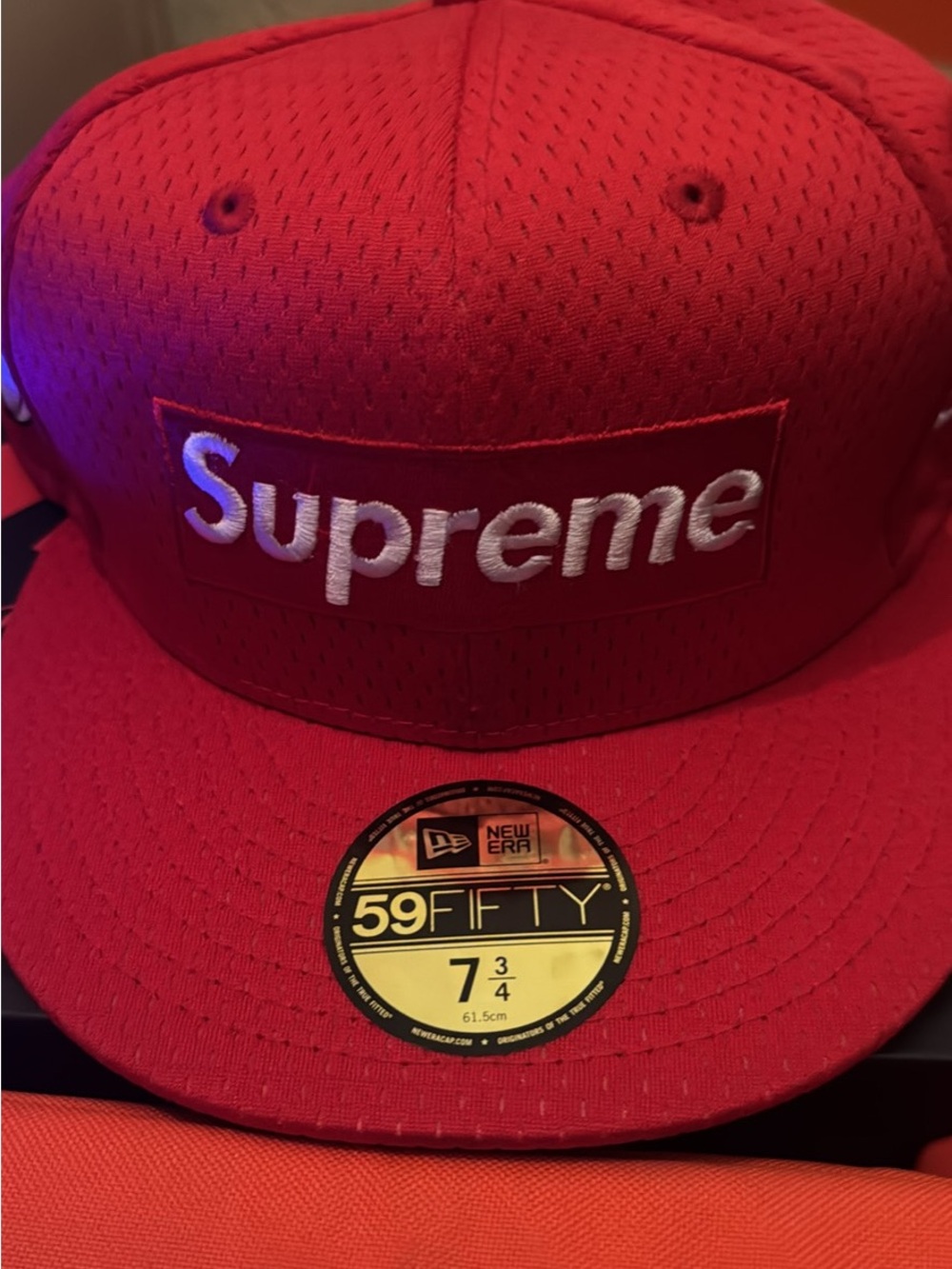 Supreme Red Box Logo 59FIFTY Fitted Hat